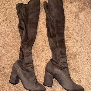 Treasure & Bond Over-the-Knee Block Heel Boots - Dark Brown